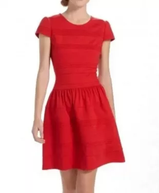 Red Pintuck Dress