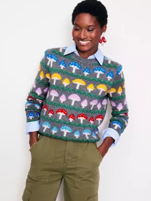 Edie Fair Isle Jumper in Grey Mushroom