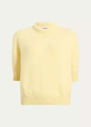 Davin Short-Sleeve Cashmere Sweater