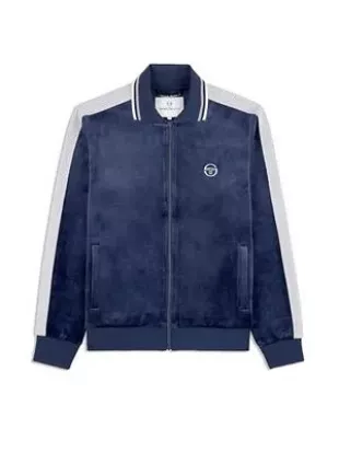 Maglia Velour Track Jacket- Maritime Blue