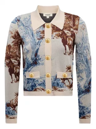 Osiris Jacquard Collared Cardigan