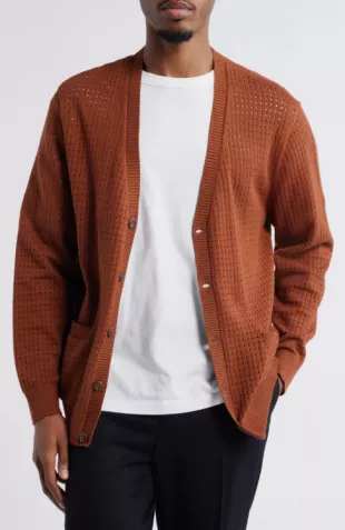 Griffin Cotton Pointelle Cardigan