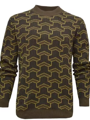 The Voice S28 Aiden Ross Geometric Patterned Jumper