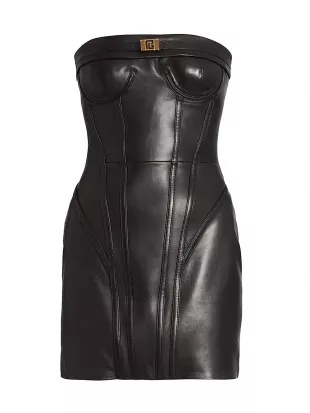 Leather Bustier Minidress