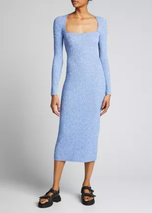 Melange Knit Midi Dress
