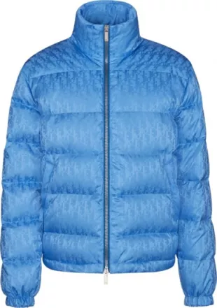 Bright Blue Oblique Puffer Jacket