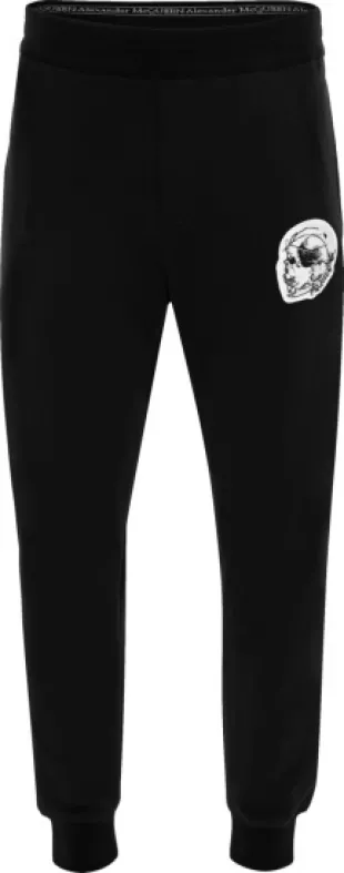 Black & White Skull Patch Sweatpants