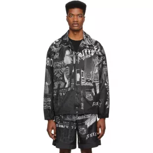 Black Abstract J Akiprint Jacket
