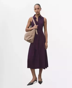 Belted Sleeveless Shirtdress