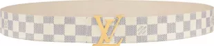 White Azur Damier LV Initials Belt
