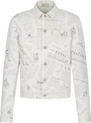 White Denim Newspaper Jacket
