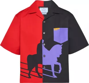 Red & Black Horse Double Match Shirt