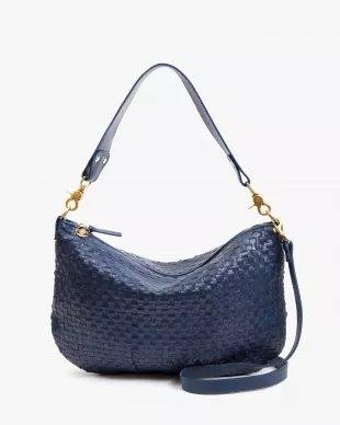 Moyen Messenger in Bleu Marine Woven Checker