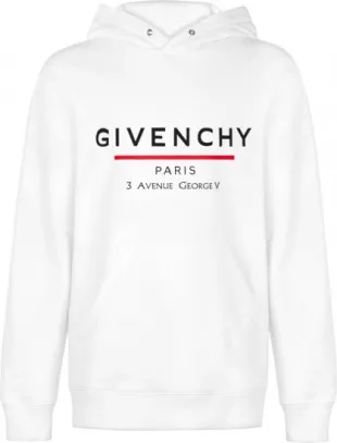 White Address Print Hoodie