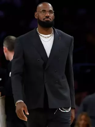 Warriors V Lakers 2025 LeBron James Black Blazer