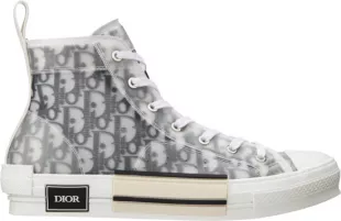 White & Black Oblique High Top B23 Sneakers