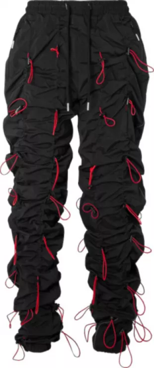 Black & Red Bungee Cord Pants