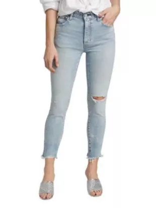 Verna High Cropped Distressed Skiny Jeans