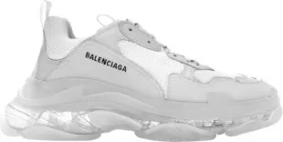 White, Light Grey & Clear Triple S Sneakers