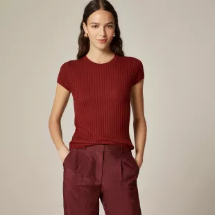 New Ribbed Featherweight Cashmere T-shirt