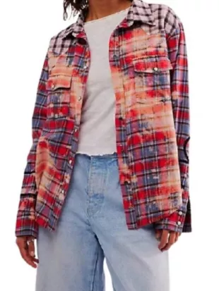Sullivans Crossing S03 Sydney Shandon Mix Print Plaid Shirt