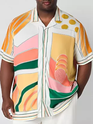 The Voice 2025 Ralph Edwards Multicolor Graphics Camp Shirt