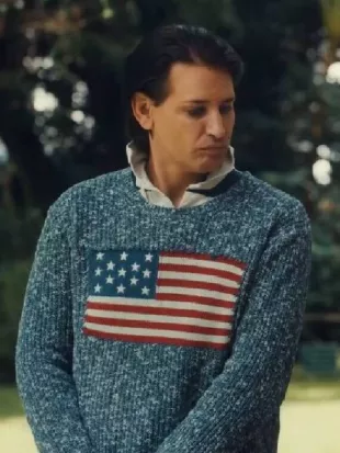 Made in Chelsea S30 Ollie Locke Navy Blue US Flag Sweater