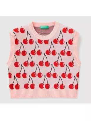 Culpa Nuestra Nicole Wallace Cherry Printed Sweater