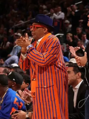 Spike Lee Cavaliers v Knicks 2025 Striped Coat