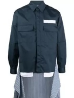 The Voice S28 Peyton Kyle Waist Tie Layered Shirt