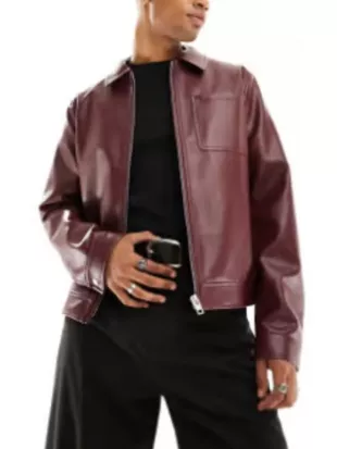 Antonio Ramsey The Voice S28 Burgundy Leather Jacket