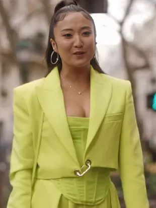 Emily In Paris S04 Mindy Chen Neon Cropped Jacket
