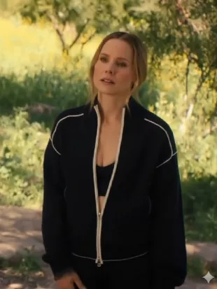 Nobody Wants This S2 Kristen Bell Black & White Trim Zip Jacket