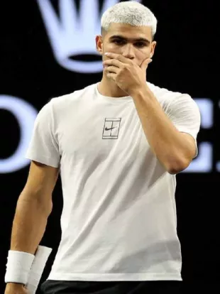 Laver Cup 2025 Carlos Alcaraz White T-Shirt