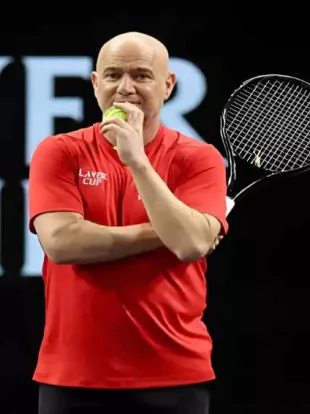 Andre Agassi Laver Cup 2025 Red T-Shirt