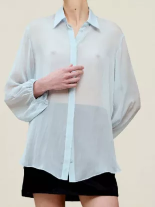 Nobody Wants This S2 Kristen Bell Blue Sheer Blouse