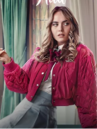 Maxton Hall Season 2 Pink Quilted Bomber Jacket