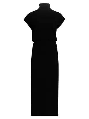Natalie Wool Knit Turtleneck Midi-Dress