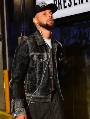 Stephen Curry Warriors VS Lakers Denim Jacket