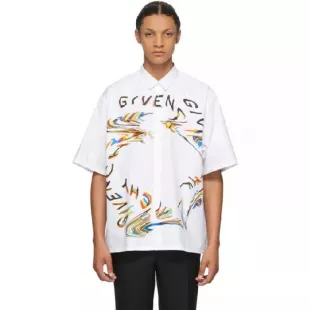 White Glitch Logo Shirt