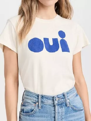 Nobody Wants This S02 Justine Lupe “Oui” Printed Tee