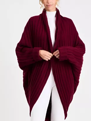 The Today Show 2025 Jill Martin Maroon Cocoon Cardigan
