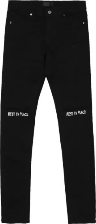 Black Rest In Peace Jeans