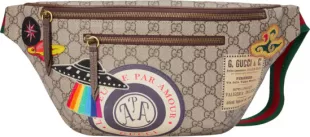 Beige GG Courier Patches Belt Bag