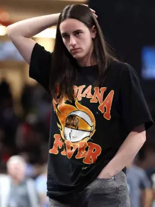 Caitlin Clark Indiana Fever WNBA Playoffs Black Graphic T-Shirt