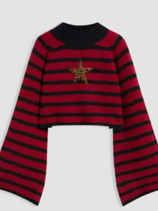 Electric Bloom 2025 Carmen B. Sanchez Star Striped Sweater