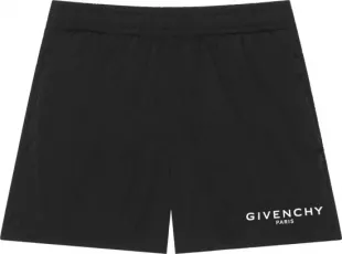 Black Paris Logo Swim Shorts