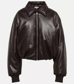 Padded Coated Jersey Bomber Jacket