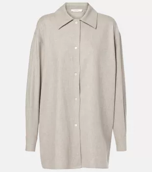 Komako Button Down Wool Cashmere Blouse