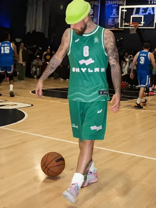 Justin Bieber The League Game 2025 Green Jersey